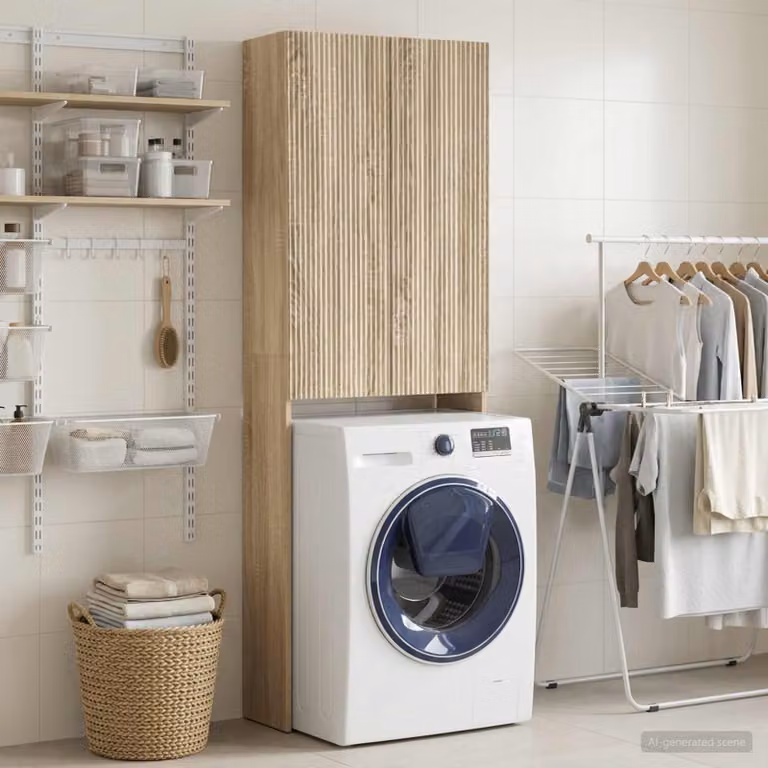 Mobile bagno vidaXL ARNHEM in Rovere Sonoma, colore marrone, L: 66 cm, P: 25,5 cm, H: 190 cm
