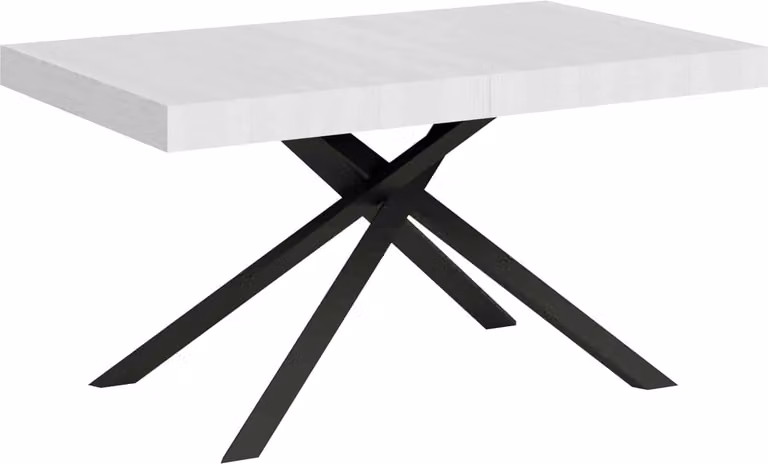 ITYHOME - Tavolo allungabile 140/400x90 cm Karida bianco frassino gambe antracite