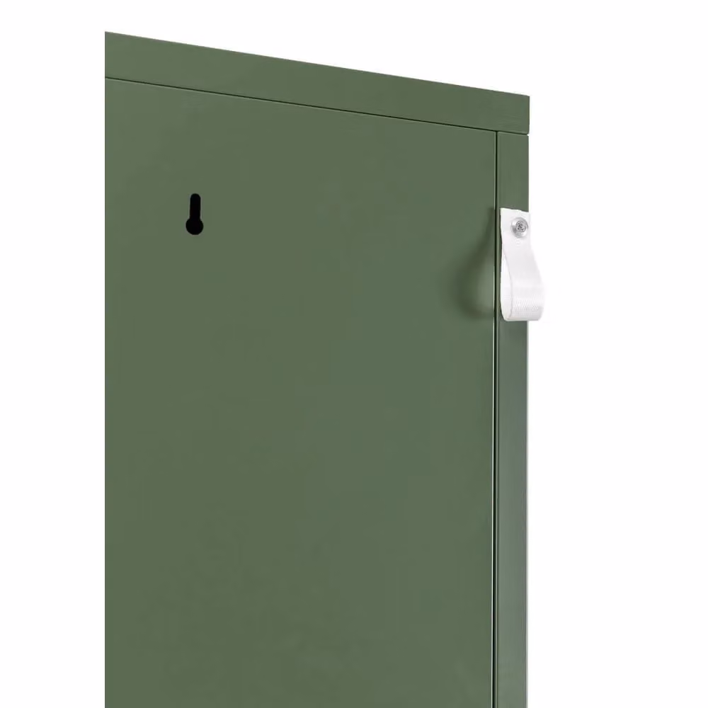 Armadio Bob Gardens Clifton in metallo verde opaco con ante a battente e ripiani interni – 2