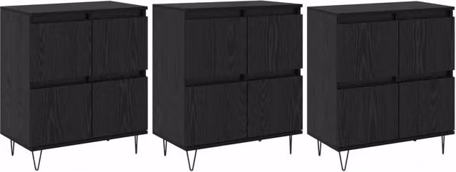 Credenza | Sideboards 3 pcs Rovere Nero