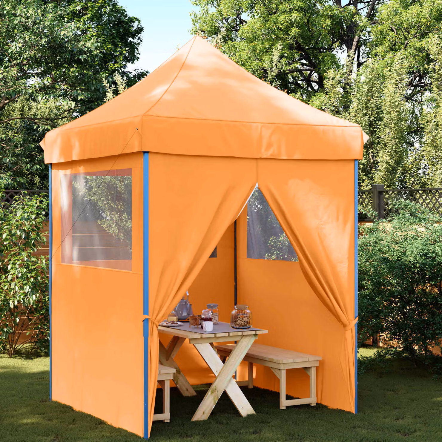 Tenda Party vidaXL in tessuto Oxford arancione, L/P/H: 200 x 200 x 306 cm
