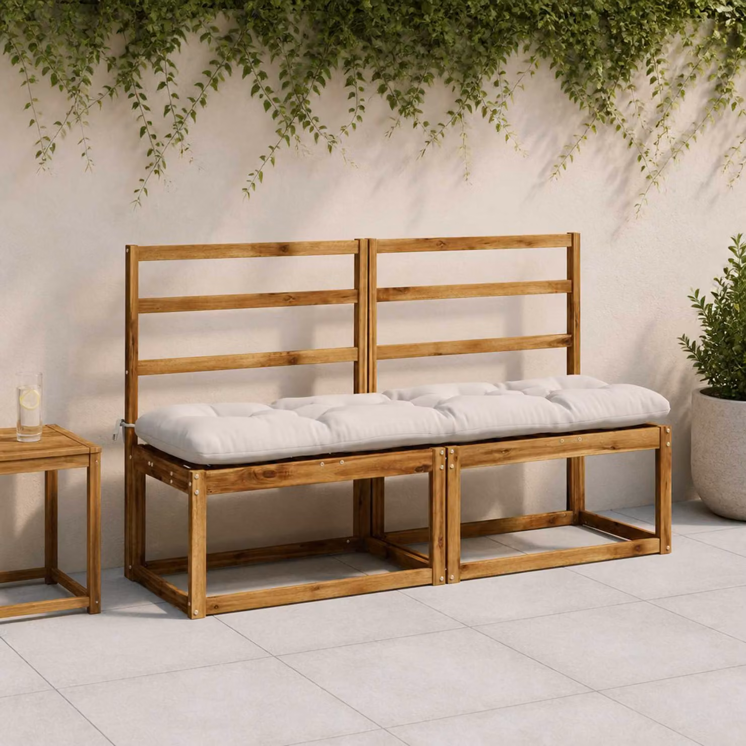vidaXL Cuscini per Panchina VIANEN 2 pz 100% Poliestere Bianco