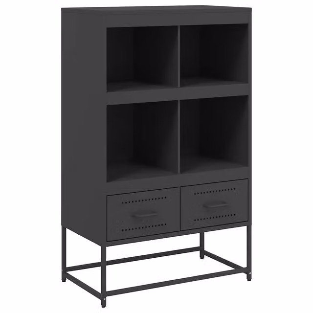 Credenza moderna nera in metallo per sala da pranzo L: 68 cm, P: 39 cm, H: 111,5 cm