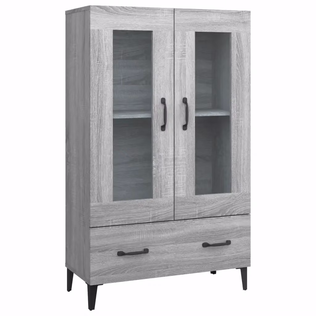 Credenza Buffet Armadio da Cucina Design Mania Grigio con Vetro L 70 cm x P 31 cm x H 115 cm – 2