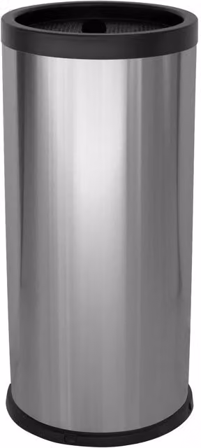 Posacenere da terra GIORDANOSHOP in acciaio inox argento con secchiello interno rimovibile Ø31 x H72 cm