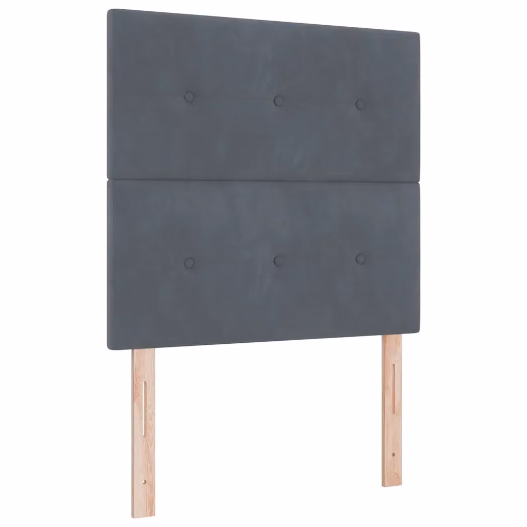 Letto a molla con illuminazione LED vidaXL in velluto grigio, L 120 x P 200 cm – 2