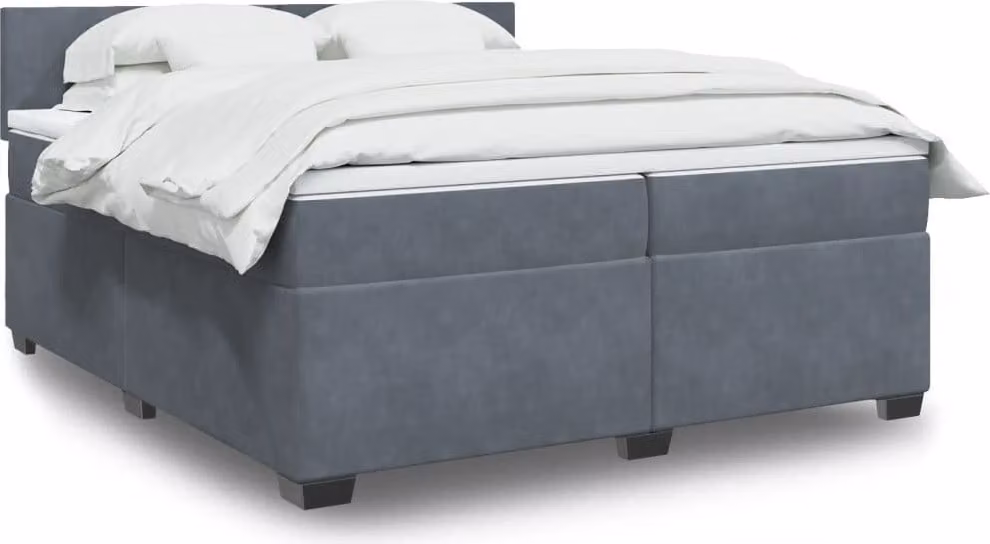 Maison Exclusive - Giroletto a Molle con Materasso Grigio Scuro 200x200 cm Velluto