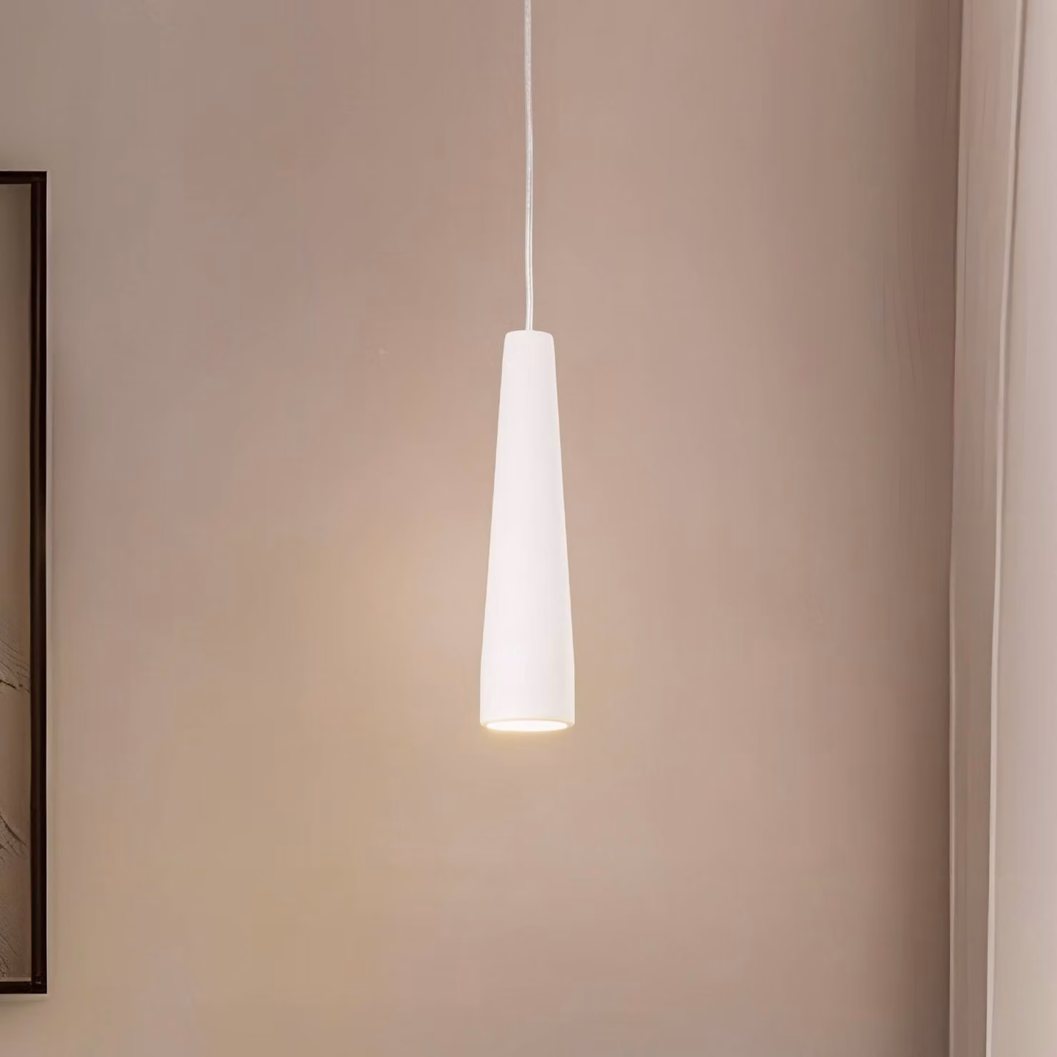 Lampada a sospensione Lectra SOLLUX LIGHTING, dimmerabile, Bianco / Opale, Soggiorno / Sala da pranzo, Ceramica, Moderno, Lampada a sospensione