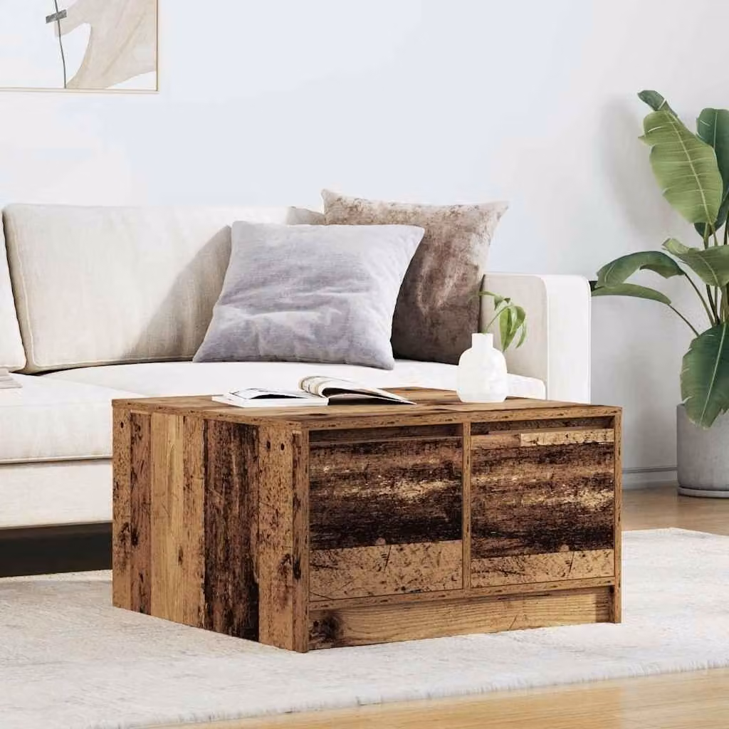 Maison Exclusive - Tavolino da Salotto con Cassetti Legno Antico 70,5x70x40 cm