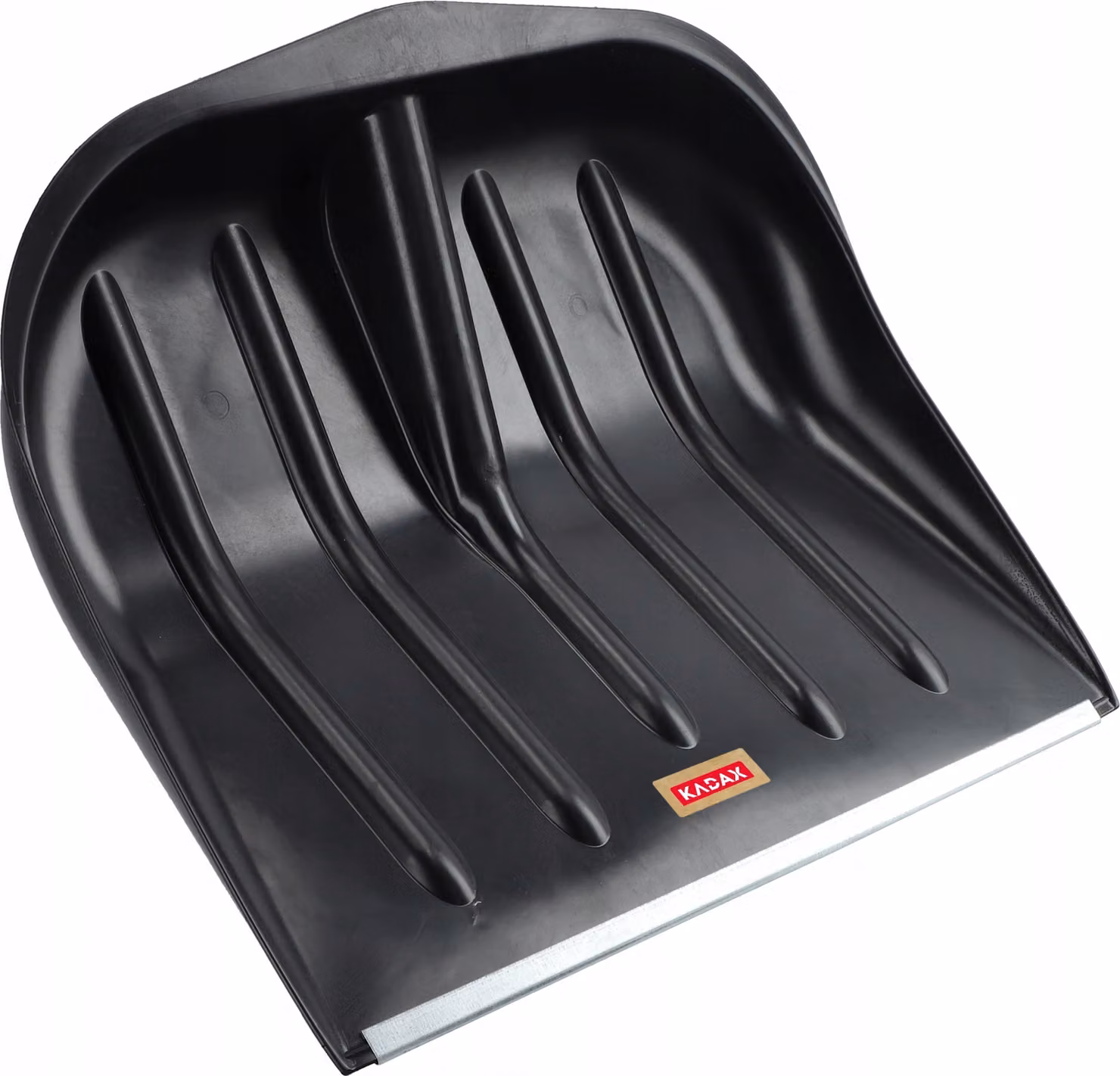 Pala da neve KADAX "Lafage", vanga da neve senza manico con bordo in metallo, nera, larghezza 49 cm, 1 pezzo