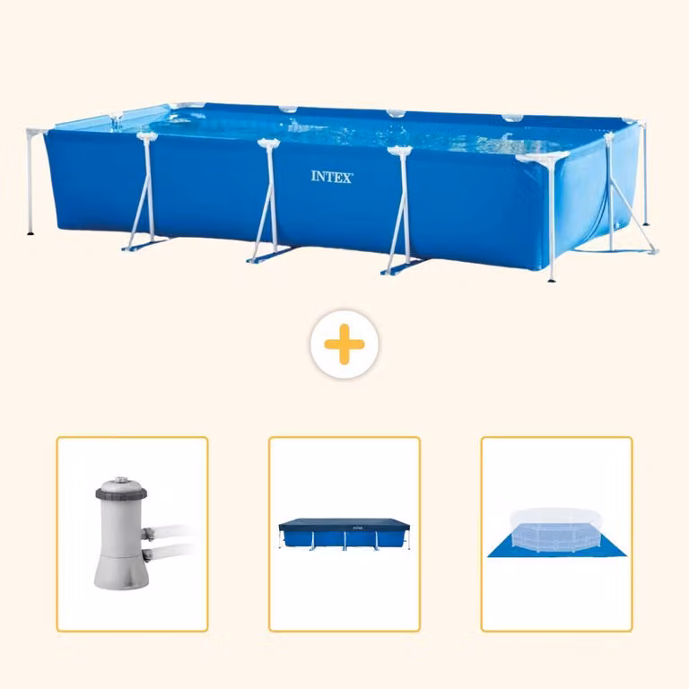 Piscina fuori terra rettangolare - 450x220x84 cm - Struttura in 4 parti - Modello SCB76