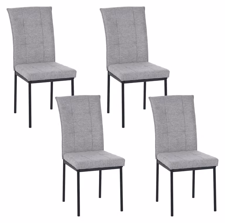 Sedia Matthew grigio chiaro, set da 4