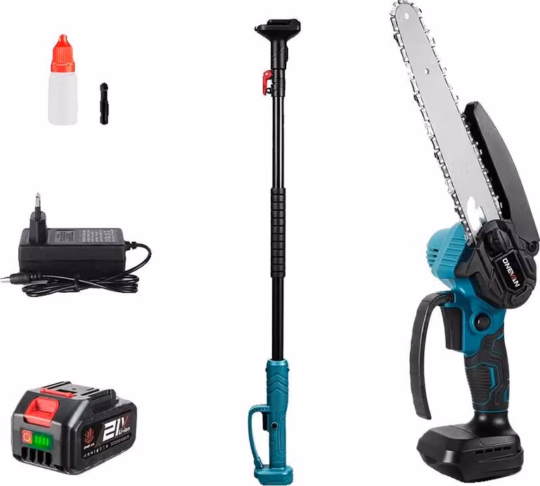 Motosega ad albero telescopica, a batteria, lunghezza regolabile, 1 batteria 1spina UE