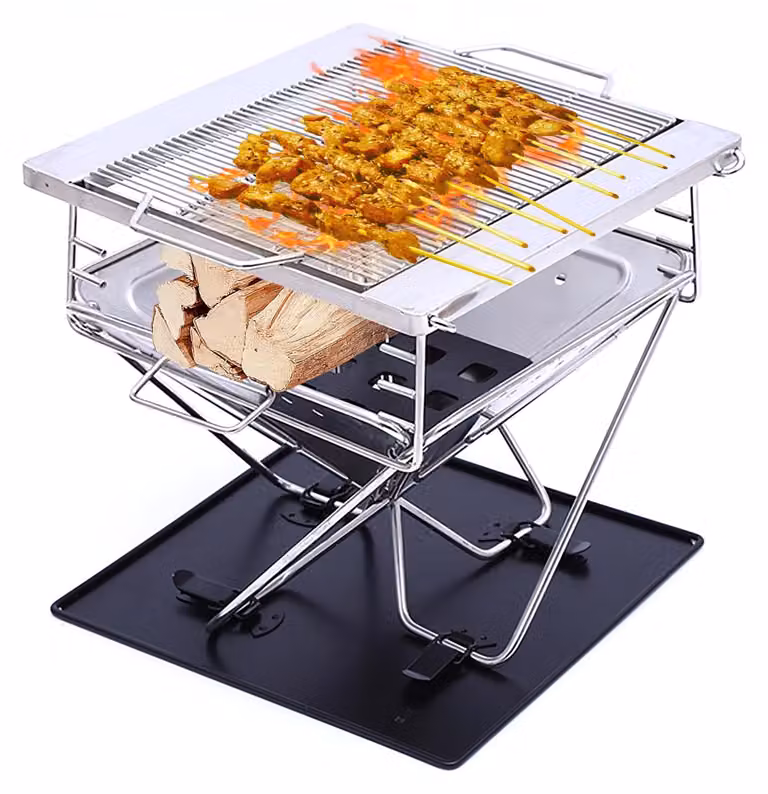 Focolare portatile, focolare da campeggio, focolare pieghevole, griglia per barbecue in acciaio inossidabile per campeggio
