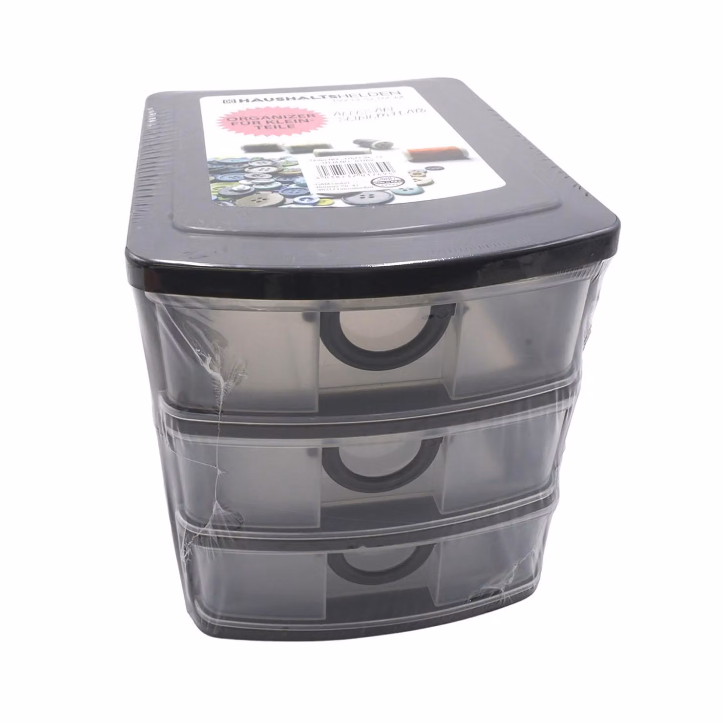 Cassettiera in plastica 19 x 14,5 x 16 cm, 3 cassetti, organizer, impilabile, contenitore per oggetti vari