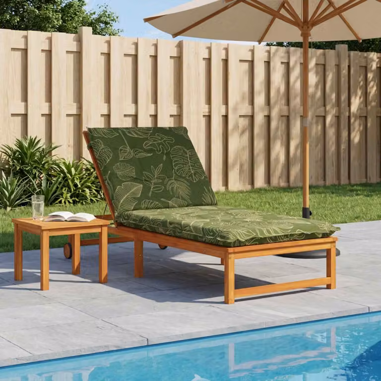 vidaXL Cuscino per Lettino GEMERT con Design a Foglia, Poliestere, Blu e Verde