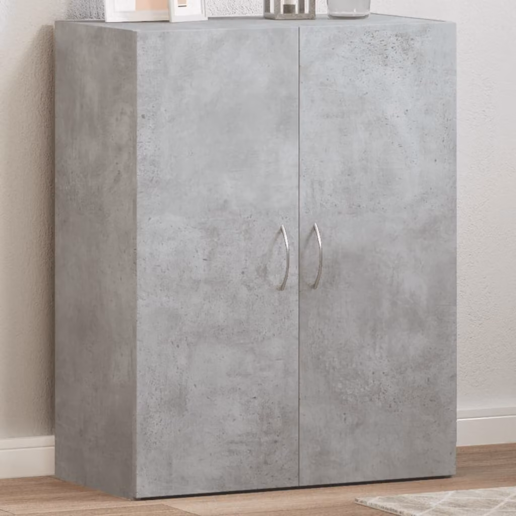 vidaXL Schedario Moderno Grigio in Legno e MDF con Ante a Battente L: 60 cm, P: 32 cm, H: 77,5 cm
