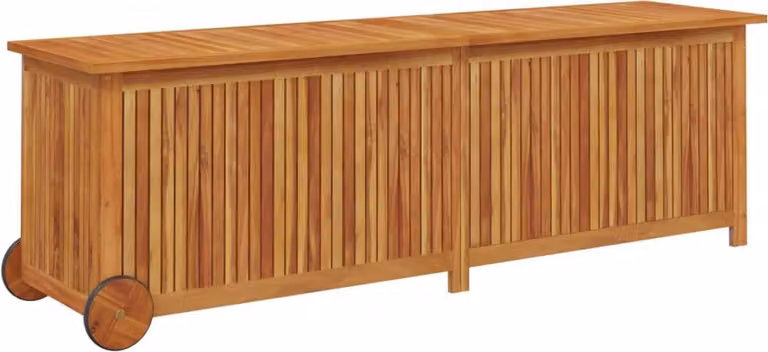 Contenitore da Giardino con Ruote 150x50x58cm Massello Acacia