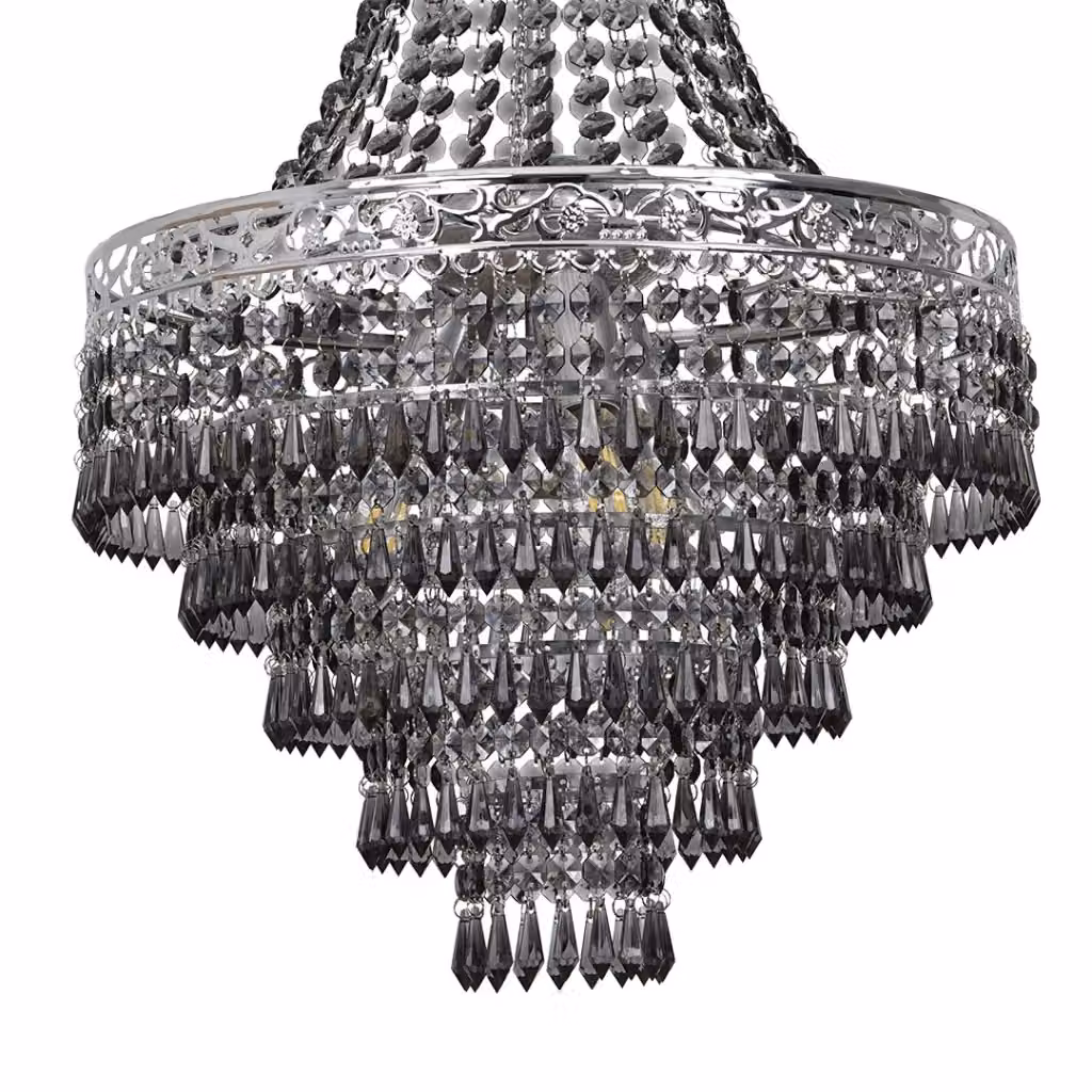 Lampadario glamour CORAL Milagro nero e argento con cristalli, 3xE14 – 2