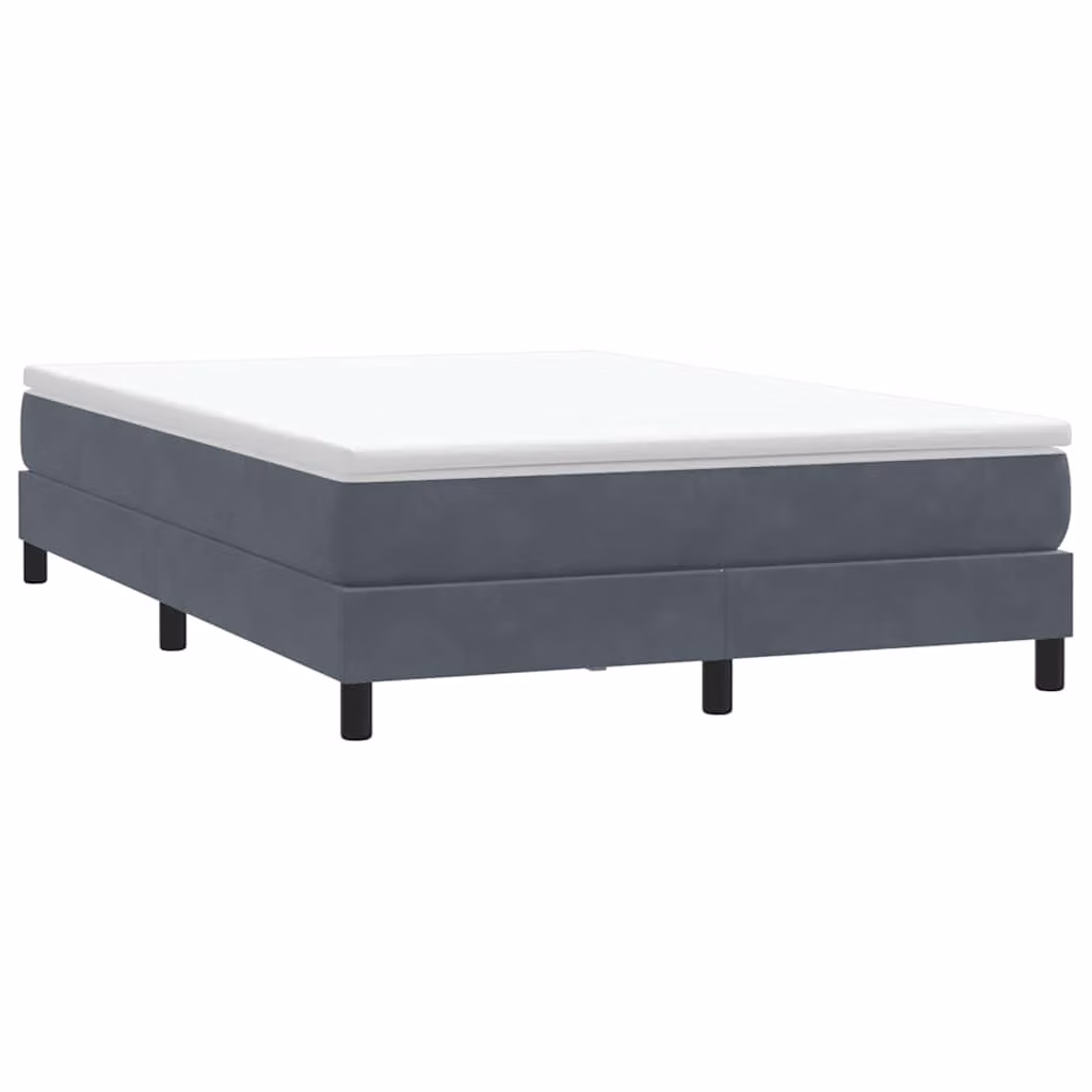 vidaXL Giroletto a Molle in Velluto Grigio Senza Materasso L: 163 cm, P: 213 cm