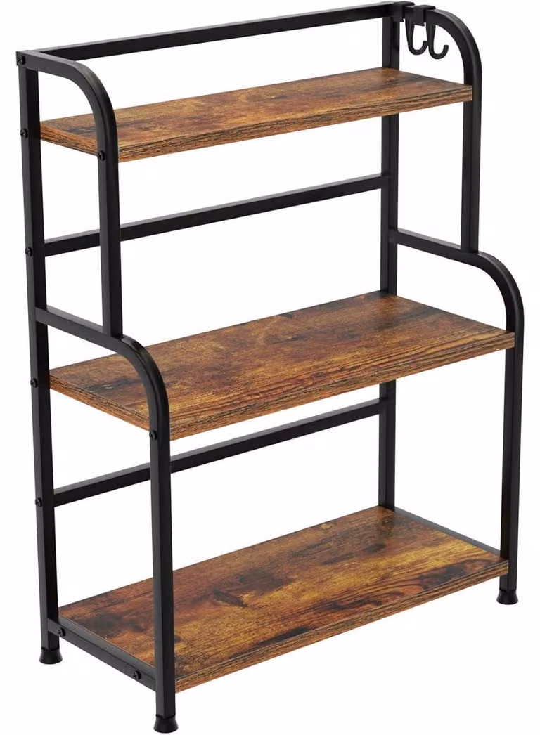 Scaffale per spezie, modello da terra, 53x40x18 cm, metallo e legno, 3 ripiani