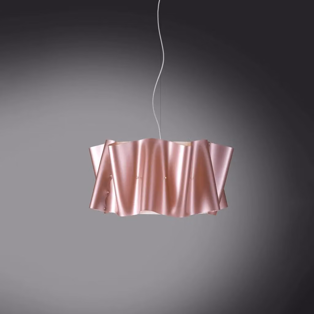Lampada a sospensione moderna Folio Linea Zero Polilux Pink e Cromo, diametro: 50 cm, attacco E27 – 2