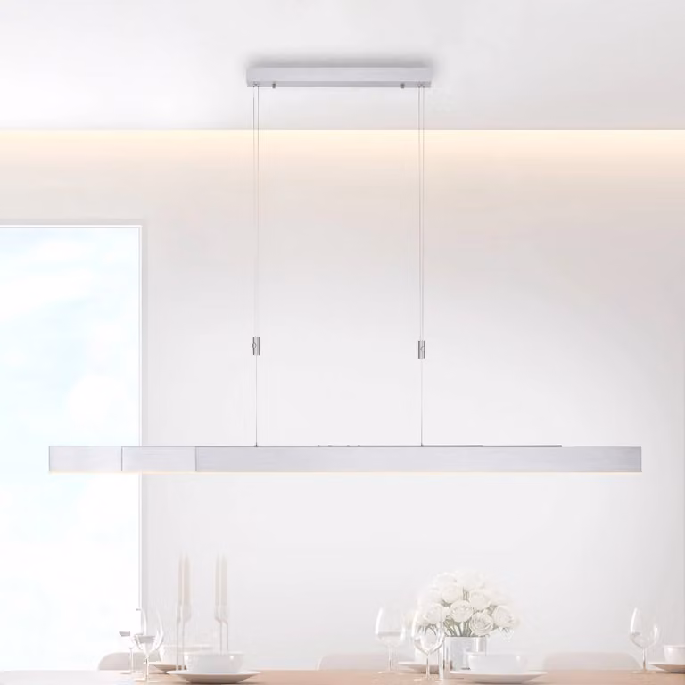 PURE Lampada LED a sospensione Moto, diamante, dimmerabile Pure, Alluminio / Grigio / Zincato, Soggiorno / Sala da pranzo, Metallo, Moderno