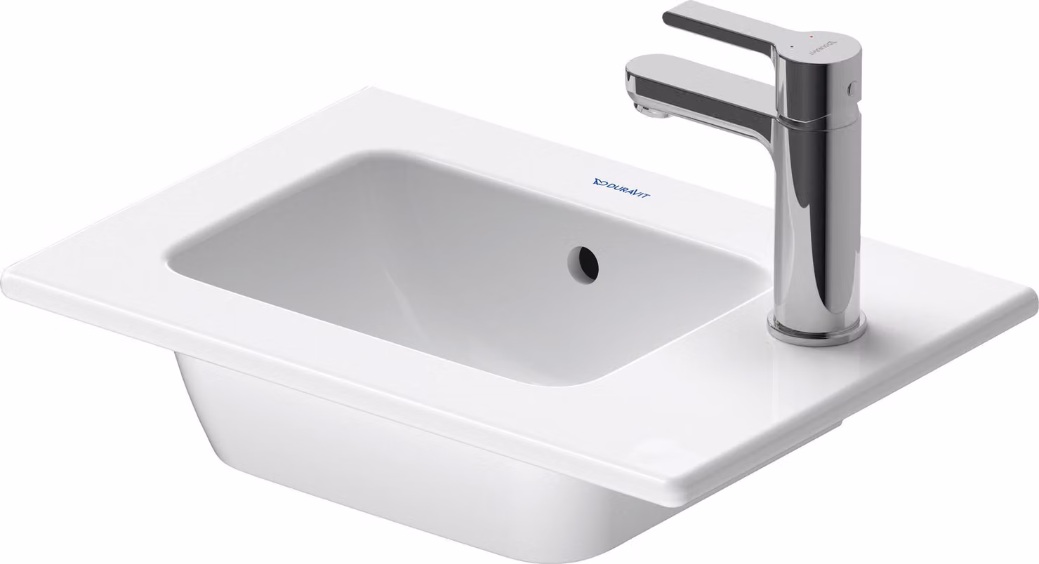Duravit ME by Starck Meubles lave-mains, 1 trou de coulée, avec trop-plein, avec table à trous, 430 mm, 0723433200, 0723433200