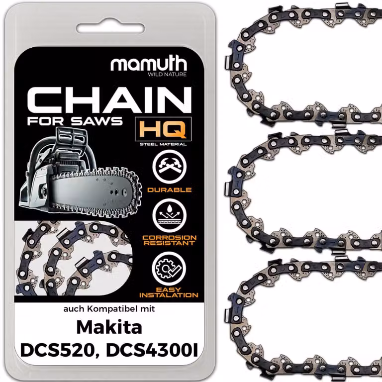 3 catene per motosega, lunghezza 38 cm, passo 1,5 mm, larghezza 0,325", 64 denti, compatibili con Makita DCS520, DCS4300I