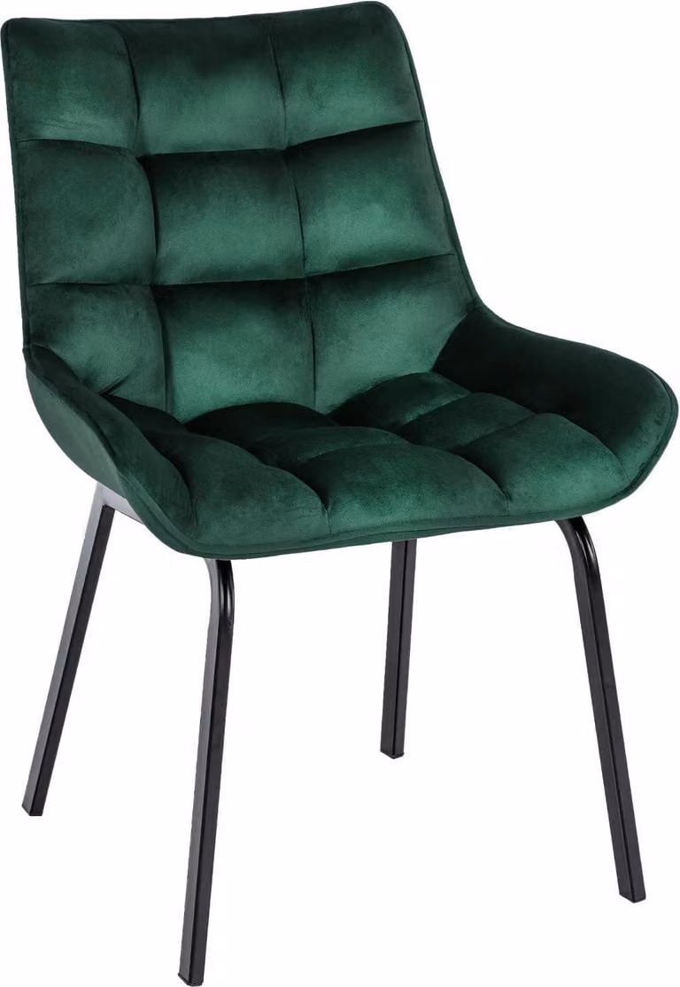 Sedia da pranzo - Sedia da cucina - Design ergonomico, seduta confortevole | Colore: Verde | Materiale: Morbido