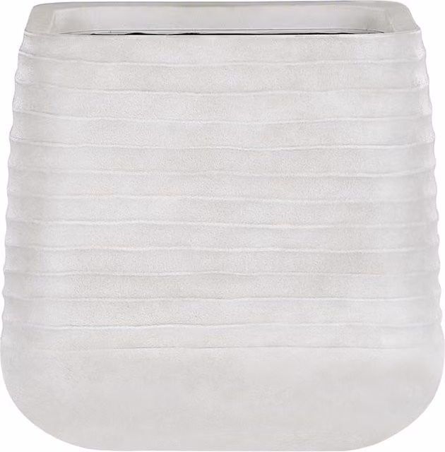 Vaso per piante Beliani grande in poliresina bianca per esterni, forma quadrata, L: 50 cm, P: 49 cm