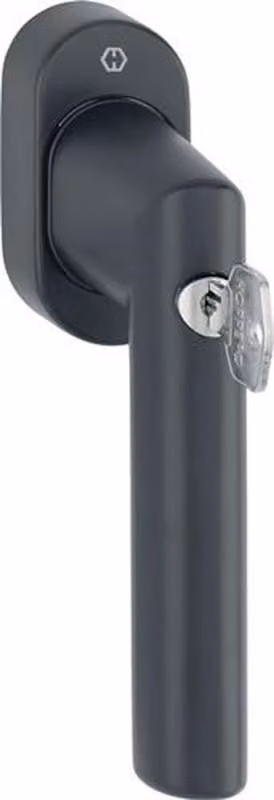 Maniglia per finestra NW-HOPPE (acciaio inox 32-42 mm / F9714M nero opaco bloccabile) - 12237322