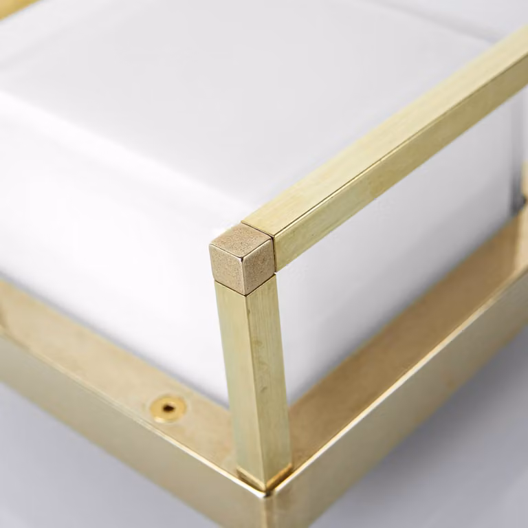 Moretti Luce Applique LED esterni Ice Cubic 3405, ottone natur, Ottone / Oro, Ottone