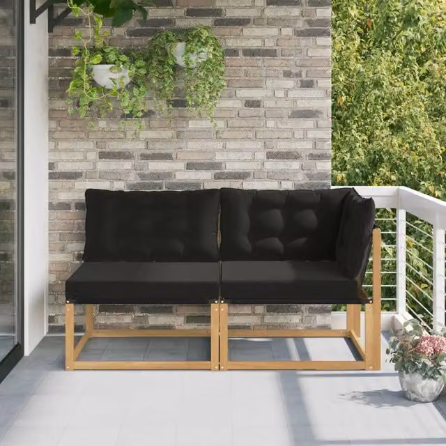 Salotto da Giardino-Divano componibile Sezionale con cuscino Bianco 162,5 x 83 x 73 cm 964883