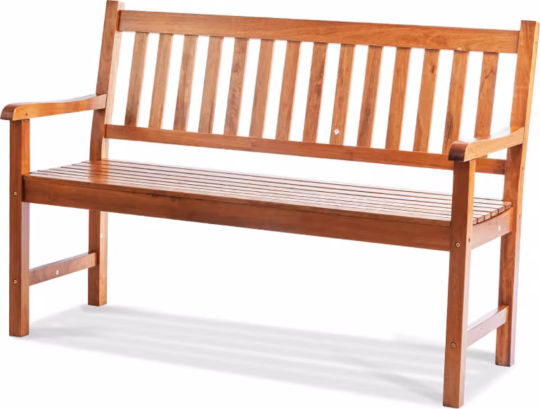 SucceBuy Panca da giardino in legno da 50", capacità di carico di 800 libbre, seduta da esterno con schienale e braccioli, perfetta per giardino, parco, cortile, portico