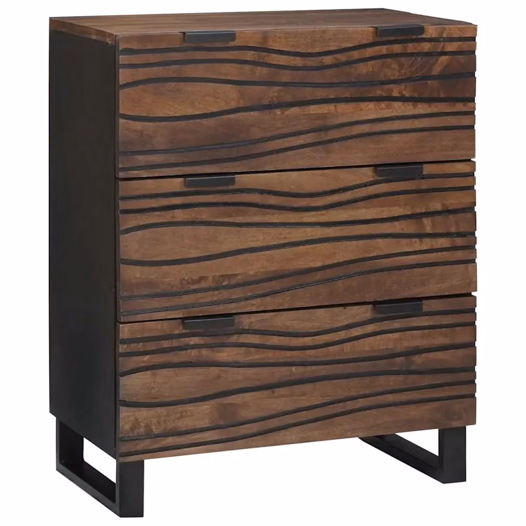 Credenza Buffet in Legno di Mango Massello Marrone L: 60 cm, P: 33.5 cm, H: 75 cm – 2