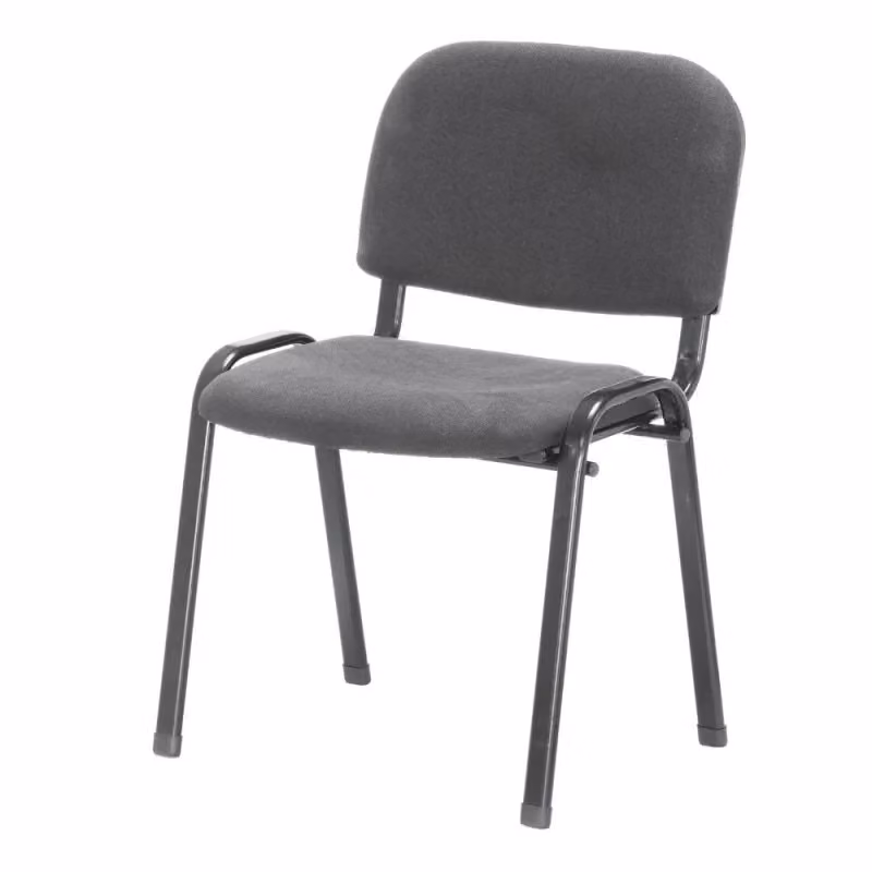Set di 2 sedie da ufficio moderne Effezeta Italia in tessuto grigio e metallo nero opaco – 2