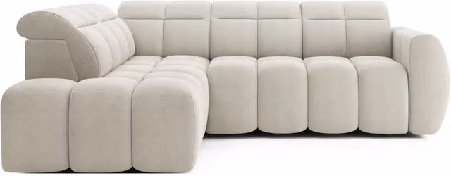 Divano ad angolo elettrico RONDA MEUBLORAMA 4 posti beige con angolo sinistro, funzione letto e poggiatesta regolabile, L: 258 cm, P: 163 cm, H: 107 cm