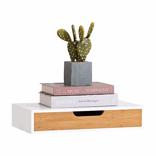 SoBuy Mensola parete con cassetto 40x24x8 cm