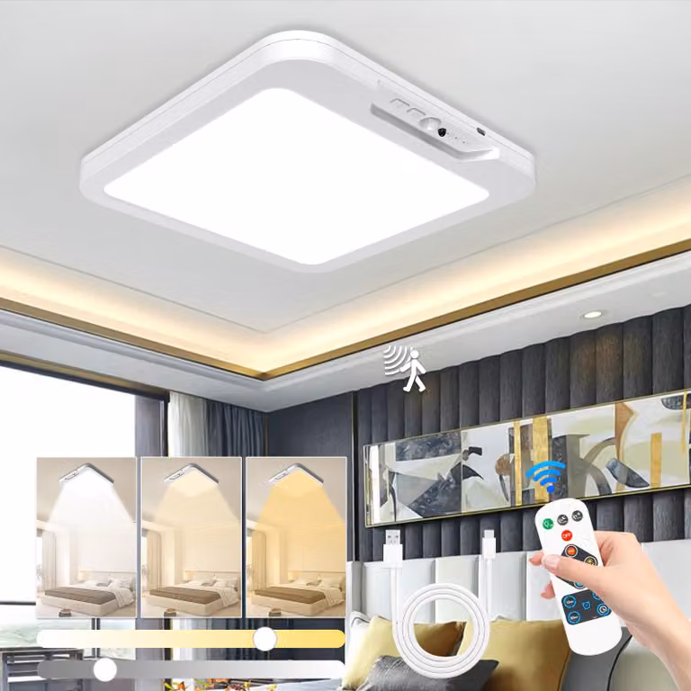 Lampada LED wireless dimmerabile con sensore PIR, 3 temperature di colore, 7000 mAh