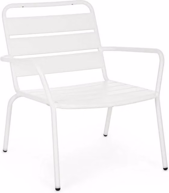 Set 2 Poltrone Acciaio Bianco Moderno da Esterno - MARLYN