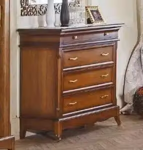 Comò in legno stile arte povera modello Anna KIVIO color noce scuro