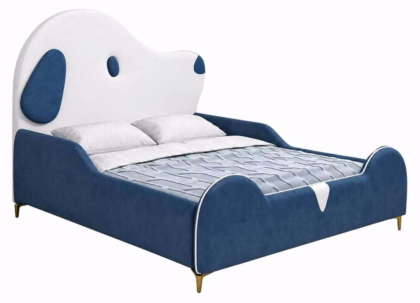 Letto a forma di cane, blu scuro, per bambini, adatto a bambine e bambini