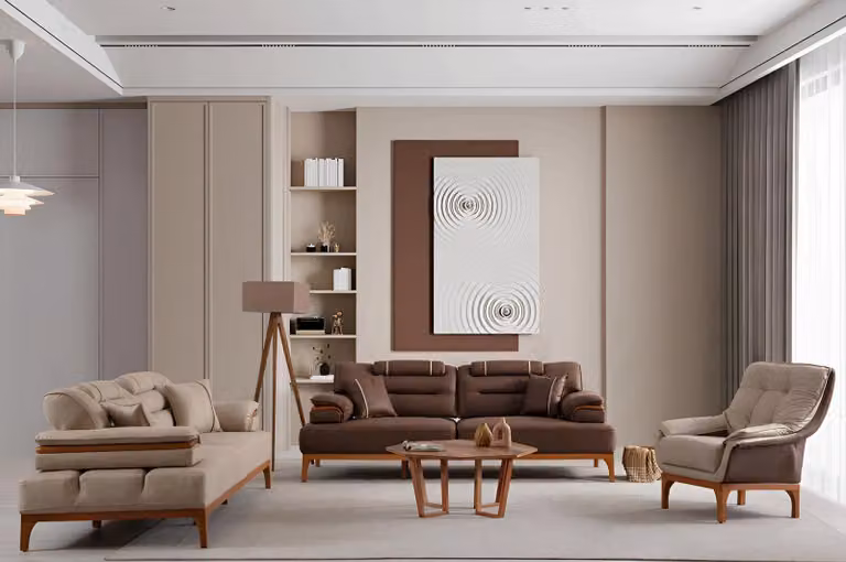 Exklusive Wohnzimmer Couchgarnitur Designer 3-Sitzer Couchen Sessel