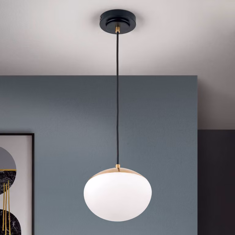 ORION Lampada a sospensione in vetro Josephine, dimmerabile, Ottone / Oro, Soggiorno / Sala da pranzo, Vetro, Lampada a sospensione