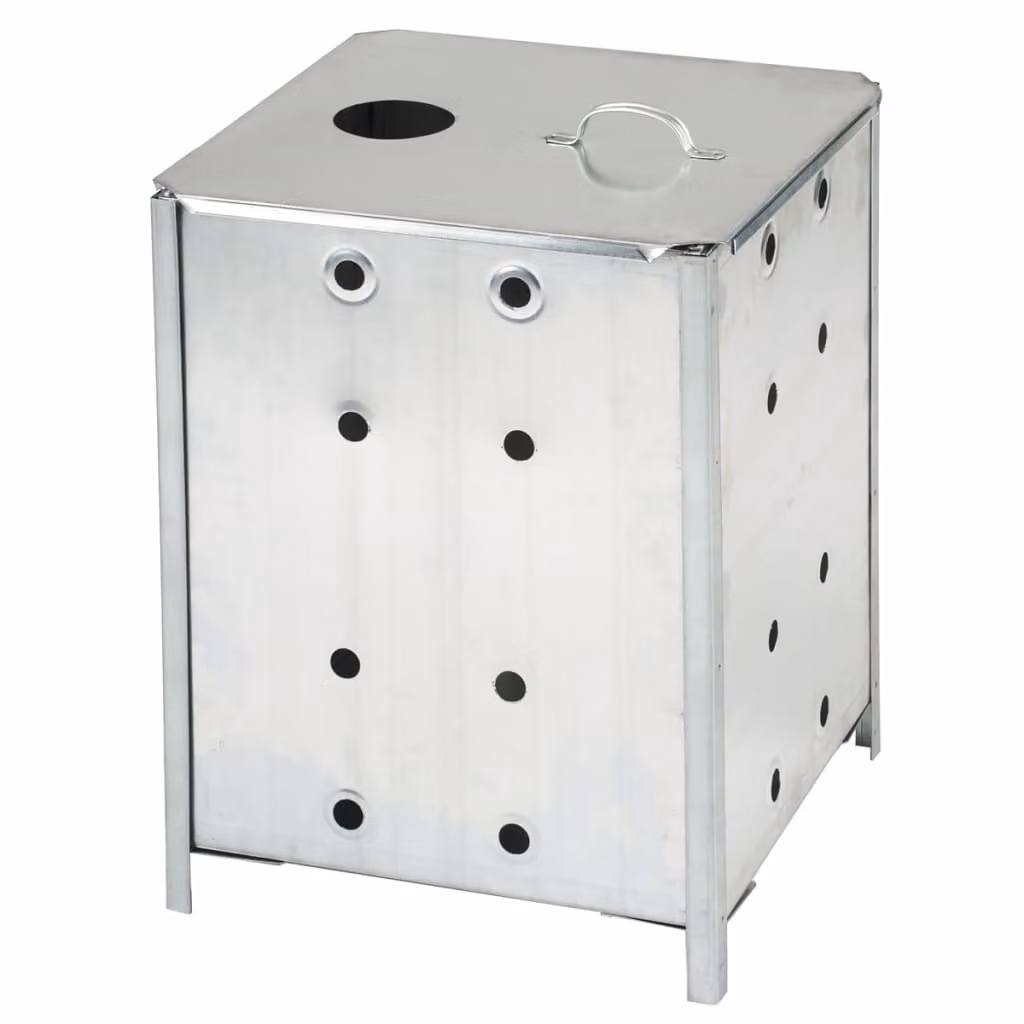 Inceneritore da giardino Nature Acciaio zincato 46x46x65 cm quadrato