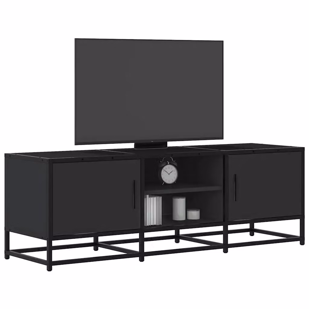 Mobile TV in stile industrial nero in truciolato e metallo L/P/H: 120 x 35 x 41 cm – 2