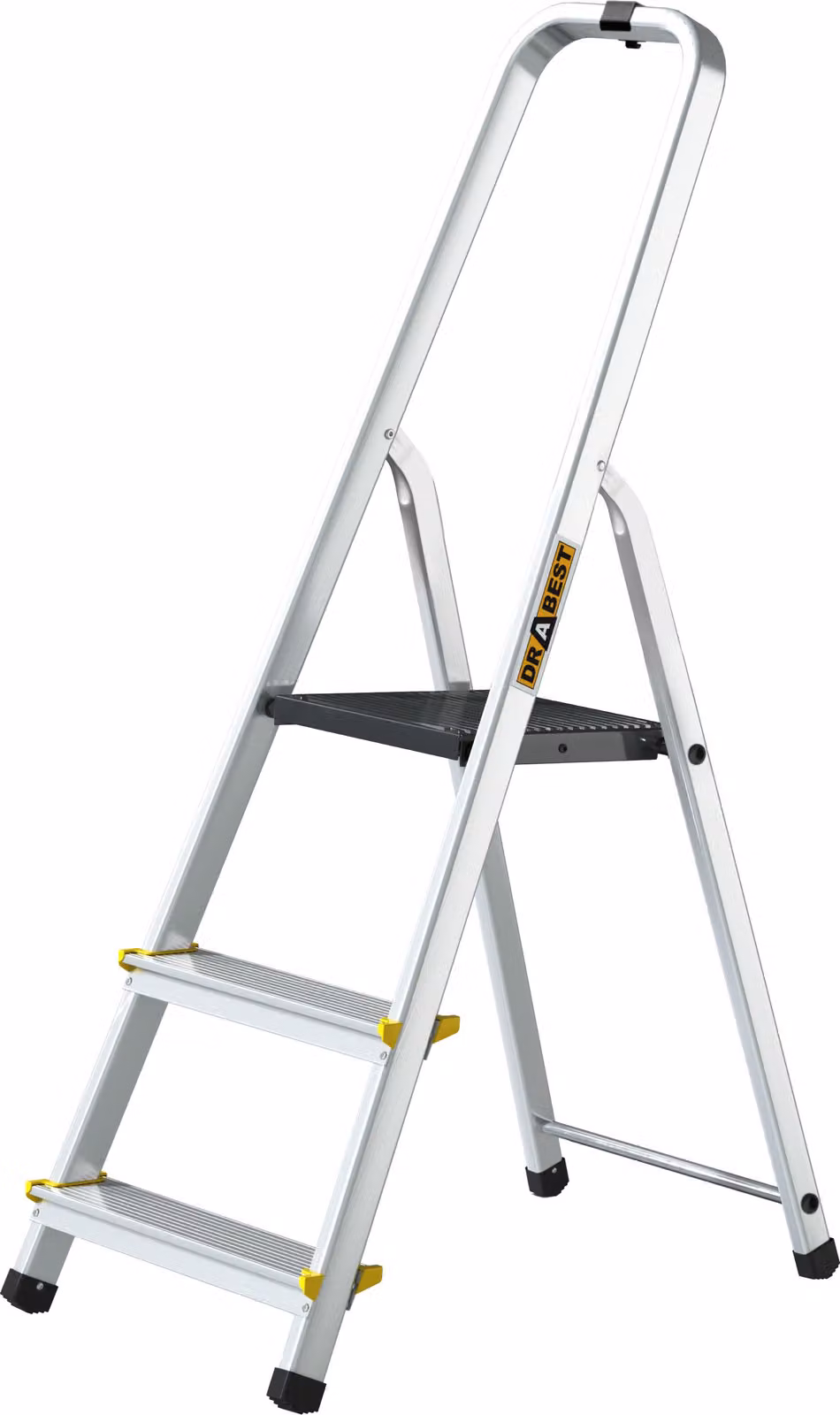 Drabest | Scala - Scala multiuso PRO - 3 gradini - Scaletta - Alluminio - Stabile e sicura - Con ganci - Portata 150 kg
