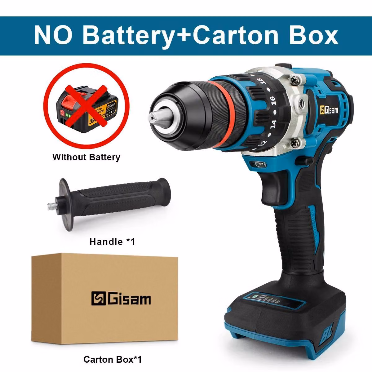 Avvitatore a percussione a batteria - 18 V - Motore brushless - Coppia 480 Nm - Mandrino a innesto rapido da 13 mm - 0–4000 giri/min - Senza batteria e caricabatterie - Nero