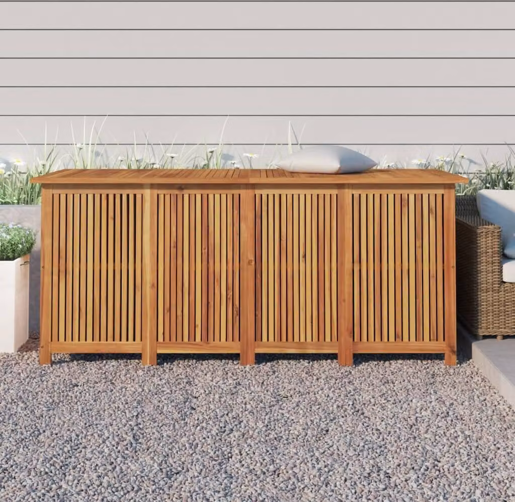 vidaXL Cassetta da giardino 175x80x75 cm in legno massiccio di acacia - Cassetta da giardino - Cassetta da giardino - Cassetta di stoccaggio - Cassetta di stoccaggio da giardino